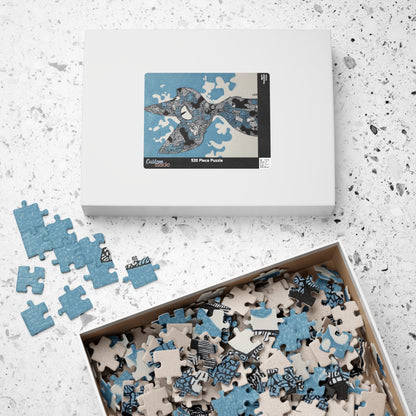 Puzzle of a Cat in Blue, Art Puzzle, Cat Puzzle Gift, Unique Artwork Jigsaw, Cat Lovers, Home Decor, Brain Teaser Puzzle, Kids Adult Puzzle