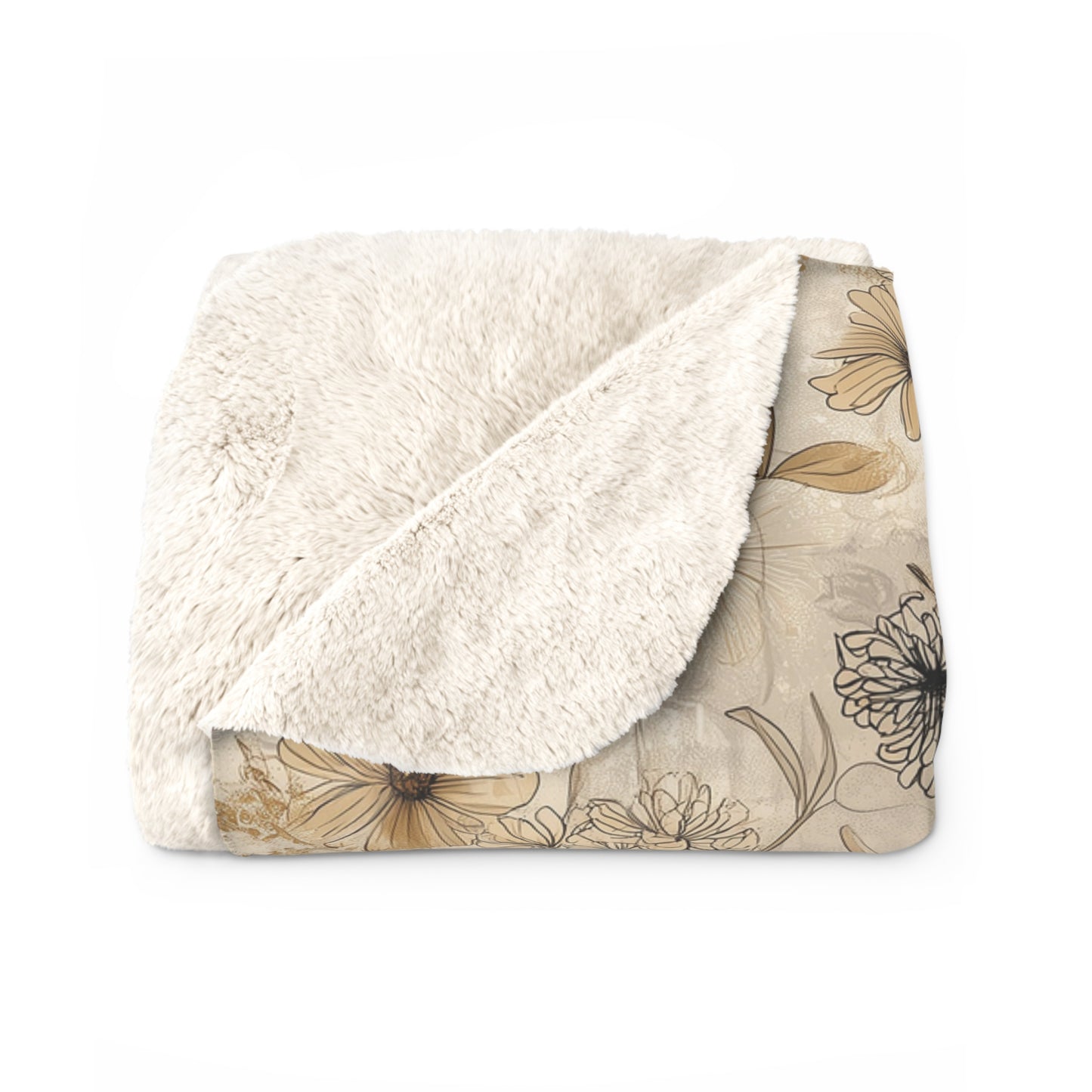 Cozy Floral Sherpa Fleece Blanket, Warm Throw Blanket for Home Decor, Gift for Weddings, Birthdays, or Cozy Nights