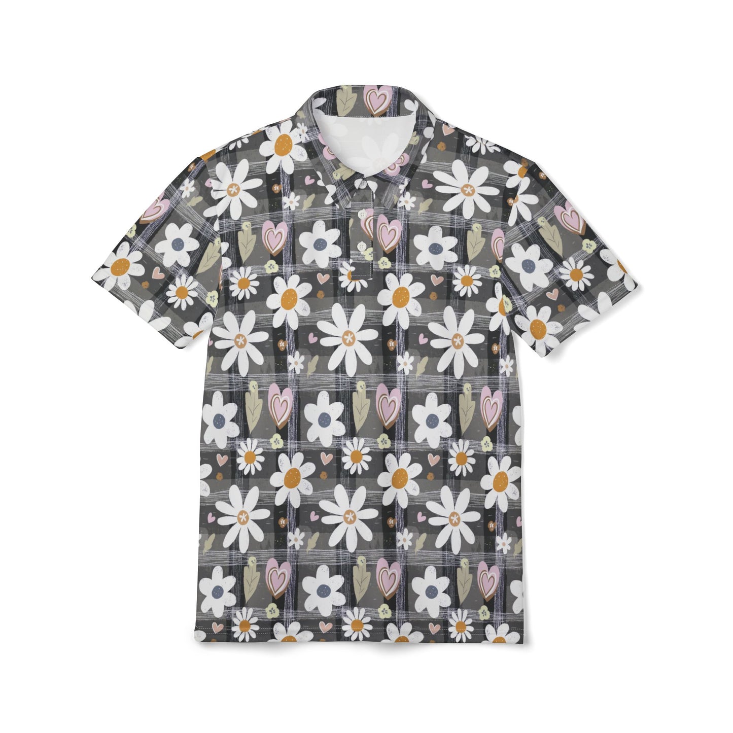 Floral Print Unisex Polo Shirt - Stylish Casual Wear, Spring Attire, Gift for Him or Her, Summer Fashion, Everyday Comfort