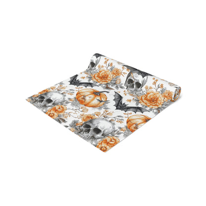 Spooky Elegance Table Runner - Halloween Decor, Fall Table Centerpiece, Cotton Tablecloth, Party Decoration, Autumn Theme