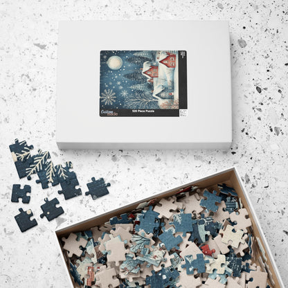 Snowy Village Puzzle - Winter Wonderland, Holiday Decor, Family Game Night, Cozy Gift, Christmas Activity
