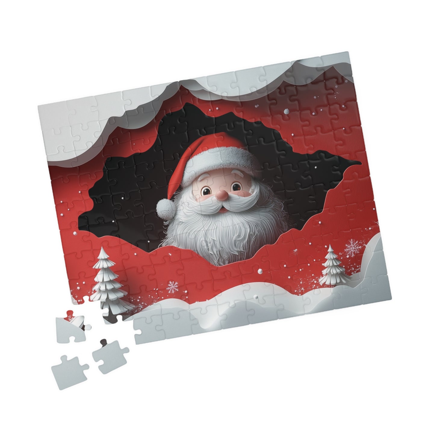 Santa Claus Puzzle - Holiday Fun, Christmas Gift, Family Activity, Festive Game, Winter Decor