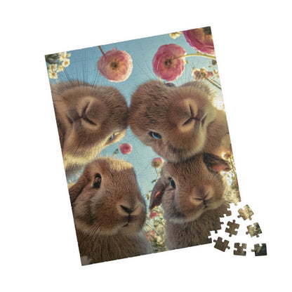 Puzzle (110, 252, 520, 1014-piece) - Funny Rabbit Selfie | Is that a carrot?