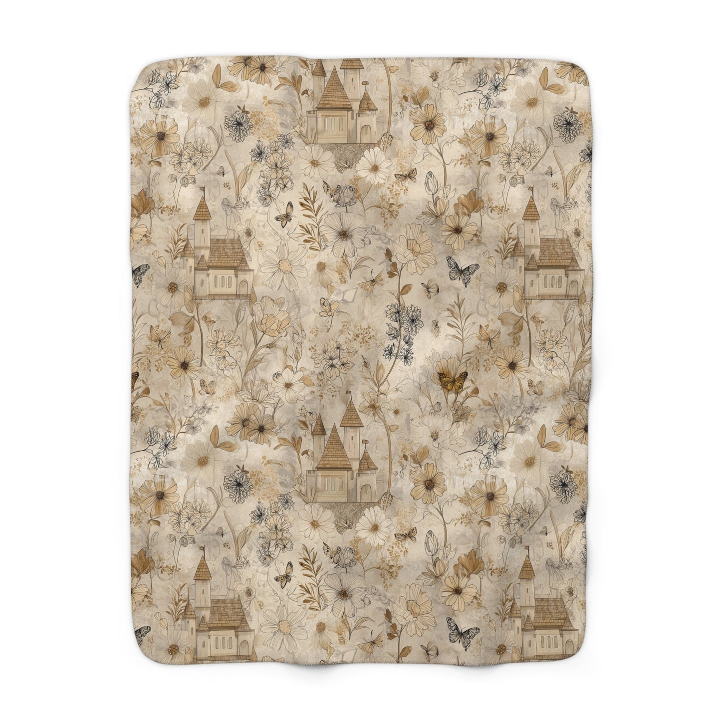 Cozy Floral Sherpa Fleece Blanket, Warm Throw Blanket for Home Decor, Gift for Weddings, Birthdays, or Cozy Nights