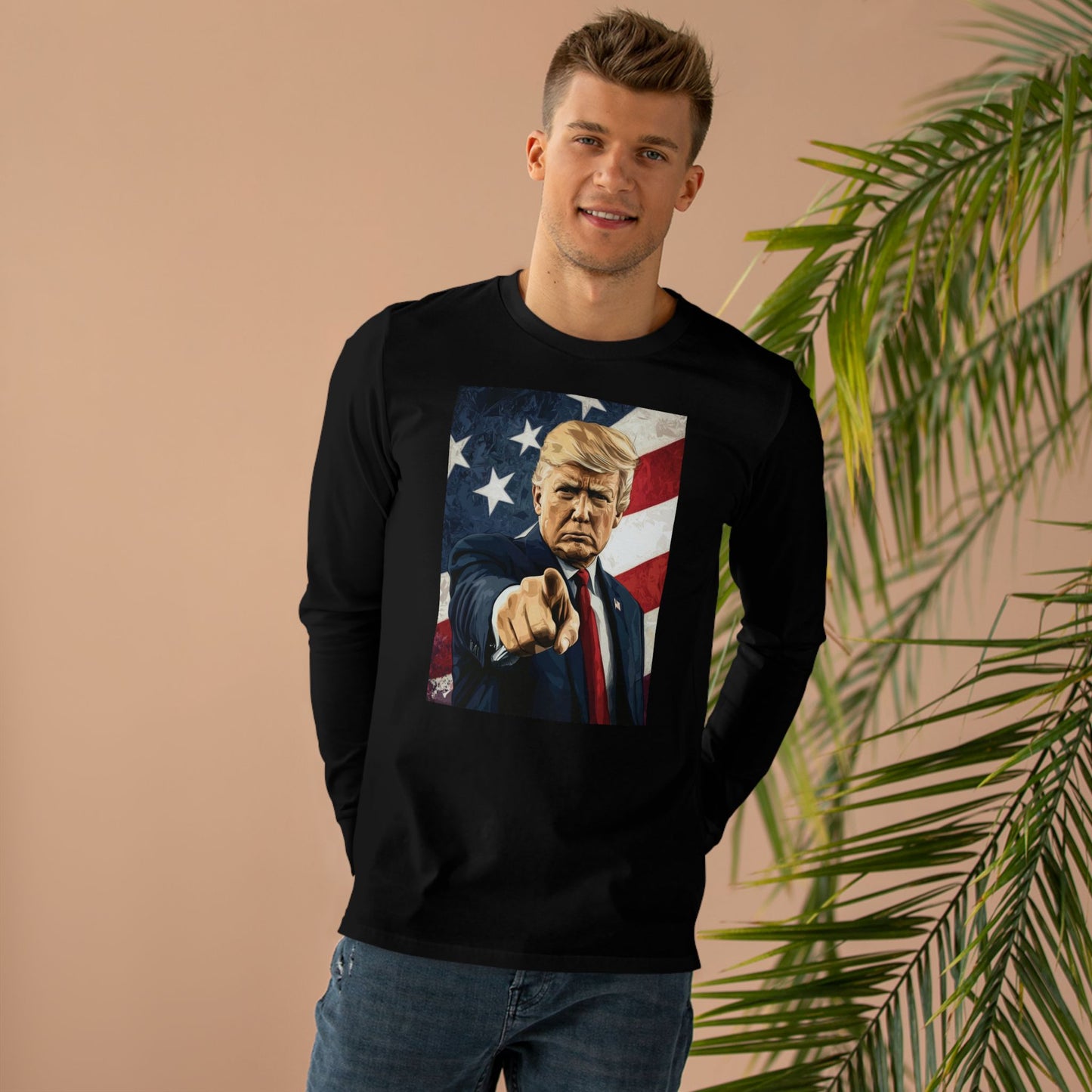 Tee Shirt - Donald Trump Uncle Sam Poster Print Men's Longsleeve