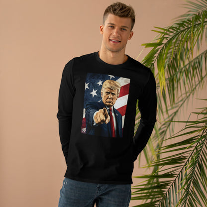 Tee Shirt - Donald Trump Uncle Sam Poster Print Men's Longsleeve