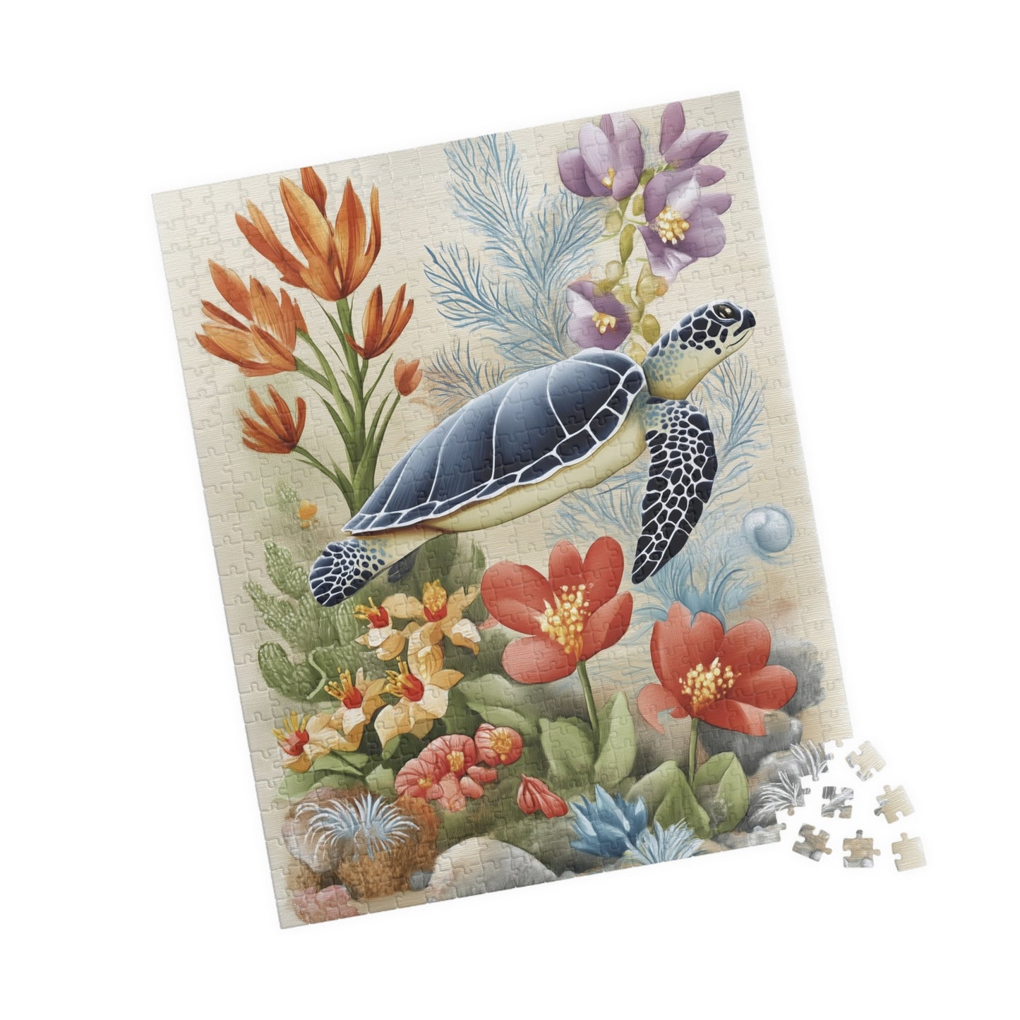 Turtle Puzzle | Nature Art Puzzle, Sea Turtle Decor, Eco-Friendly Family Activity, Gift for Ocean Lovers, Educational Fun