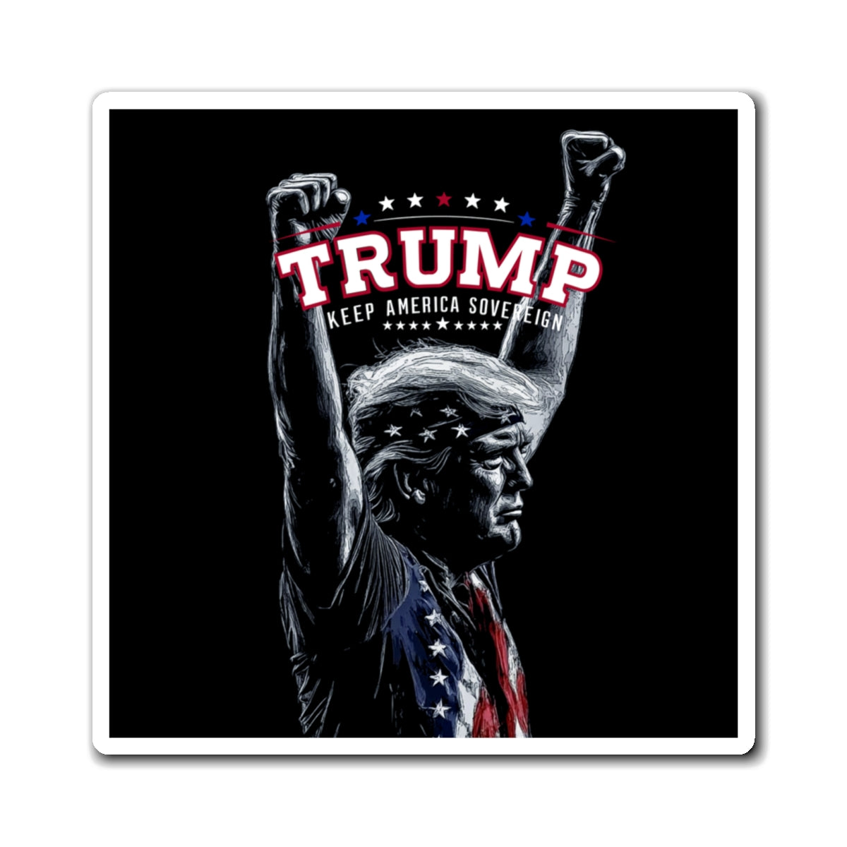 Kid Rock Inspired Trump Themed Magnet - Keep America Sovereign Kitchen, Political Souvenir, Unique Fridge Magnet, Rockstar