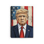 Patriotic Spiral Notebook - Ruled Line - Trump Design, Journal for Students, Gift for Conservatives, Checklists, Scrapbook