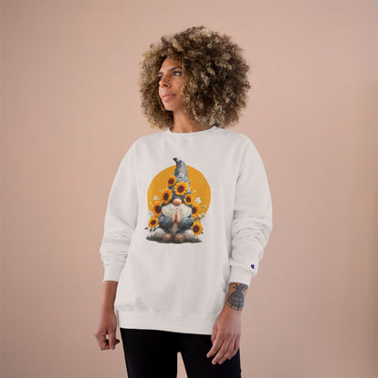 Sunflower Gnome Champion Sweatshirt, Cozy Fall Sweater, Perfect for Gifting, Birthday, Autumn Fashion, Cute Sweatshirt