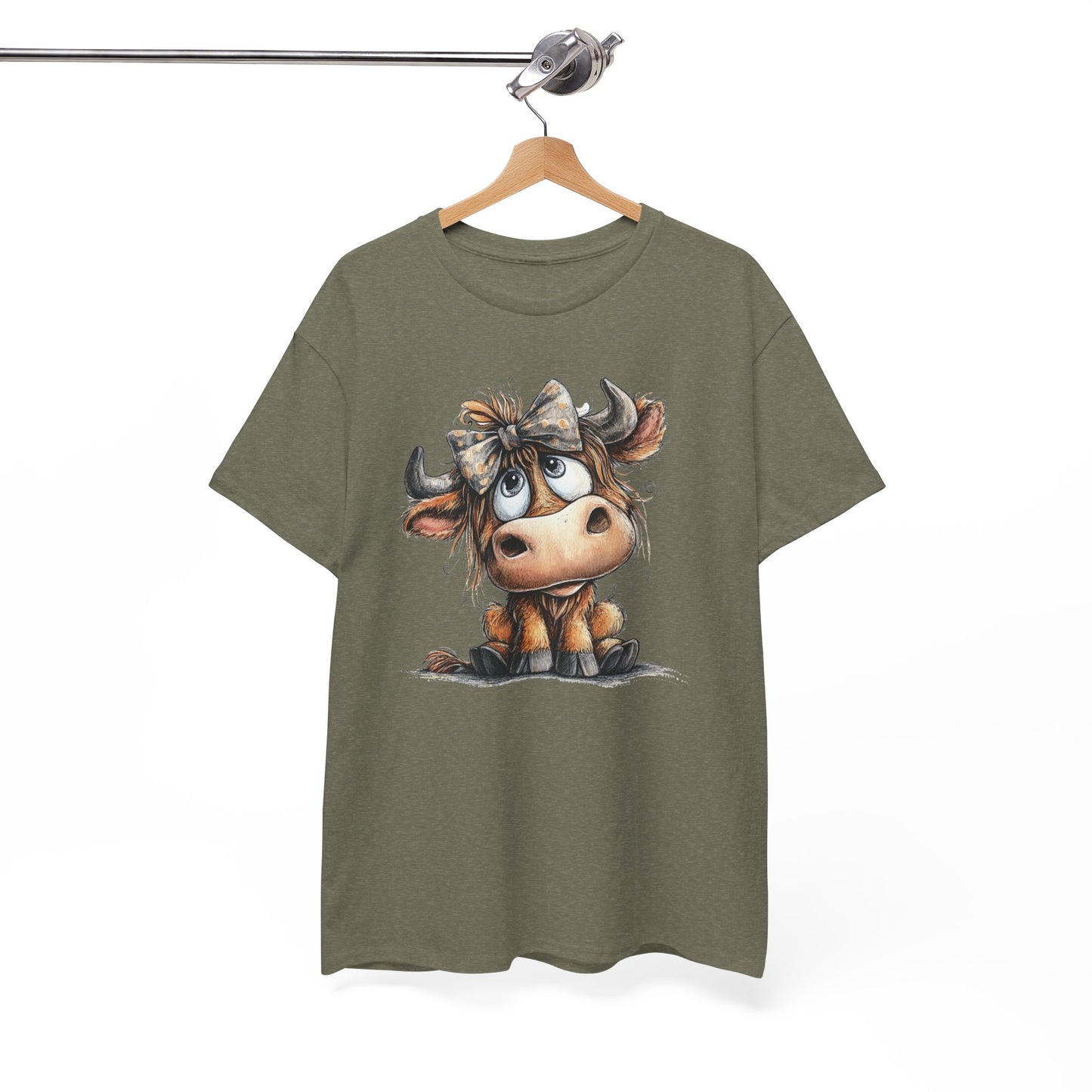 Cute Highland Cow Graphic Tee for Animal Lovers, T-Shirt for Kids & Adults, Farmhouse Decor