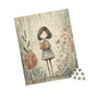 Charming Illustrated Puzzle - Cozy Reading Girl Design, Gift for Book Lovers, Family Game Night, Educational Fun, Home Decor