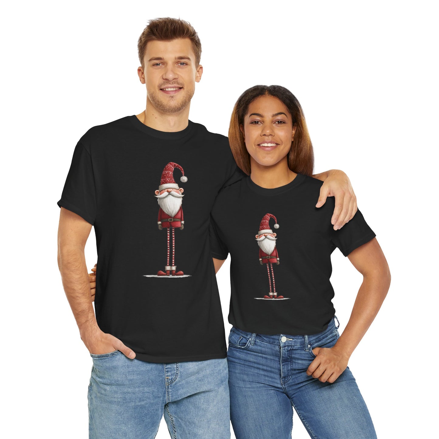 Skinny Legs Santa Character Unisex Heavy Cotton Tee, Christmas Shirt, Festive Apparel, Cute Santa Tee