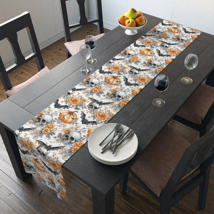 Spooky Elegance Table Runner - Halloween Decor, Fall Table Centerpiece, Cotton Tablecloth, Party Decoration, Autumn Theme