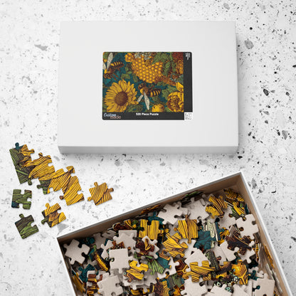 Bee-Inspired Jigsaw Puzzle, Nature Lovers Gift, Floral Home Decor, Educational Fun for Kids, Family Game Night, Unique Art