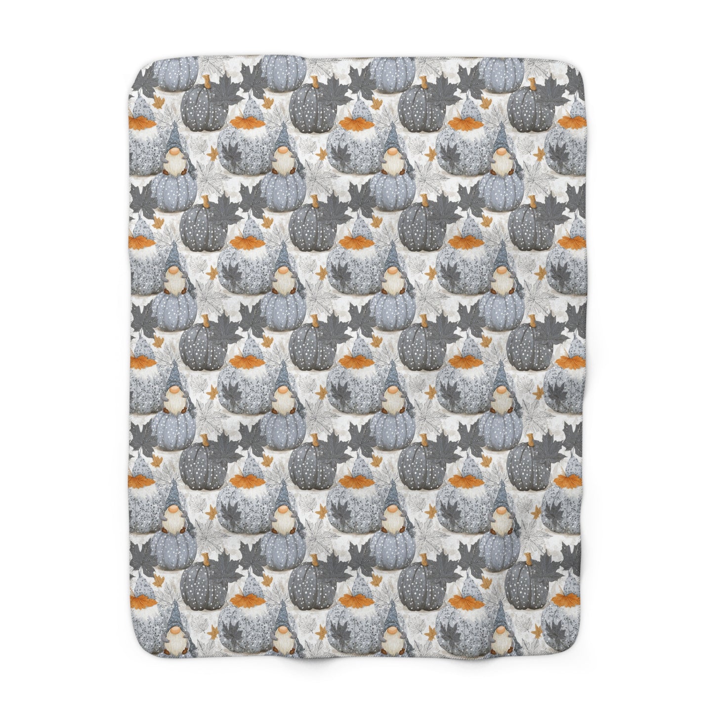 Cozy Sherpa Fleece Blanket with Pumpkin Design, Fall Decor, Snuggle Blanket, Gift for Friends, Seasonal Home Accents