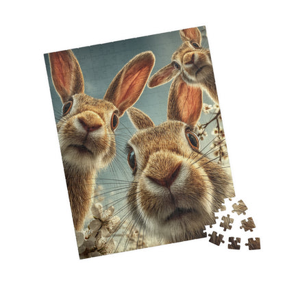 Bunny Selfie,Puzzle - Fun Family Activity, Perfect Gift for Kids, Nature Lovers, Easter, Spring Decor