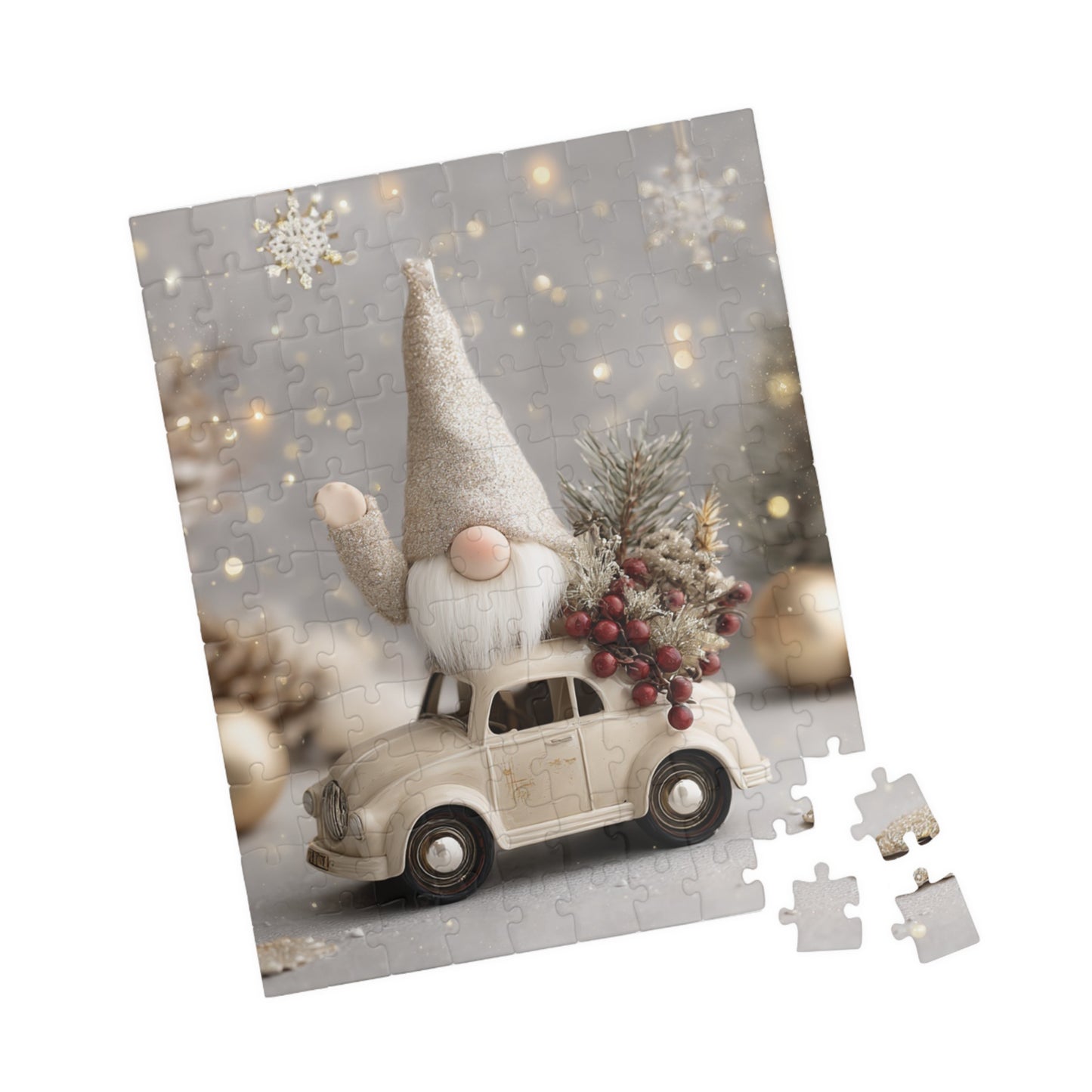 Festive Gnome Puzzle, Holiday Décor Puzzle, Christmas Gift, Family Game, Cozy Night In, Winter Fun Activity