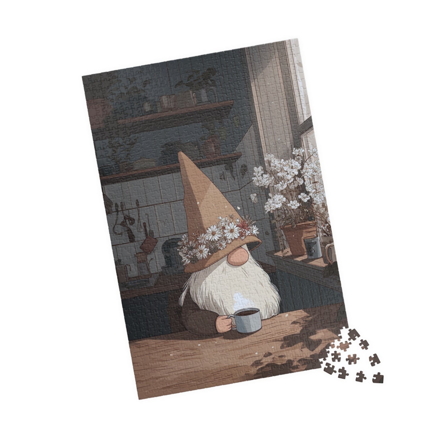 Cozy Gnome Puzzle - Perfect for Family Game Night, Home Decor, Cozy Gift, Holiday Family Fun, 110-1014 Piece Options