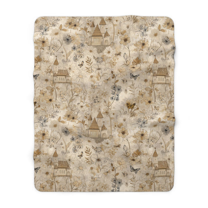 Cozy Floral Sherpa Fleece Blanket, Warm Throw Blanket for Home Decor, Gift for Weddings, Birthdays, or Cozy Nights