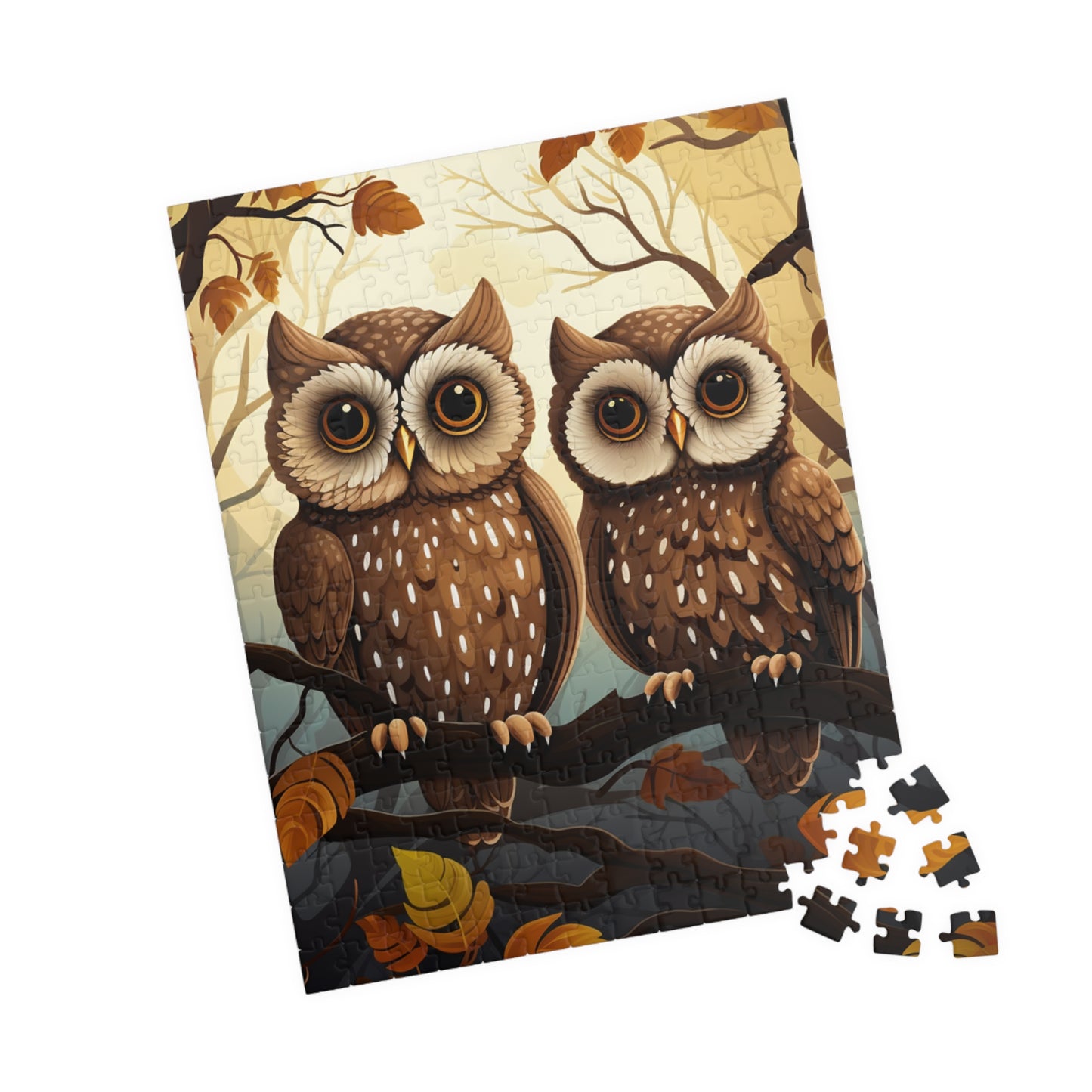 Owl-Themed Puzzle | Cozy Family Activity, Gift for Nature Lovers, Fun Game for Kids, Autumn Decor