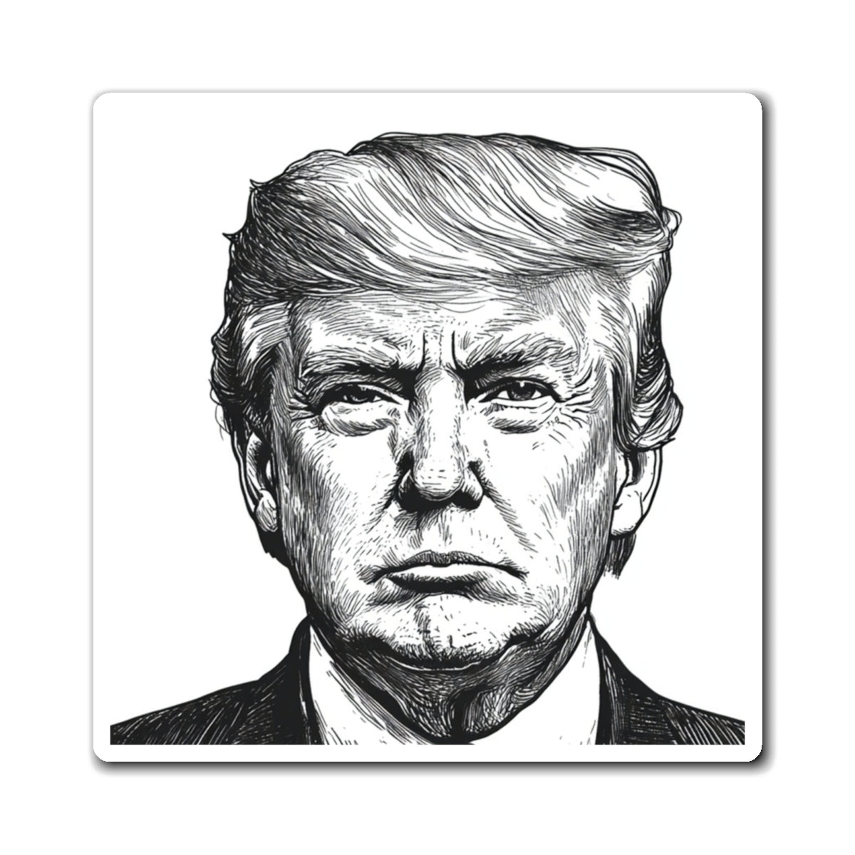 Unique Political Magnet - Trump Artwork, Home Decor, Gift for Political Enthusiasts, Refrigerator Magnet, Funny Collectible