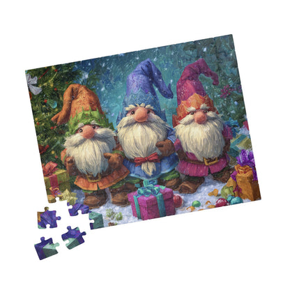 Gnome Holiday Puzzle Set | Festive 110, 252, 520, 1014-piece Jigsaw for Family Fun, Cozy Nights, Gift Idea