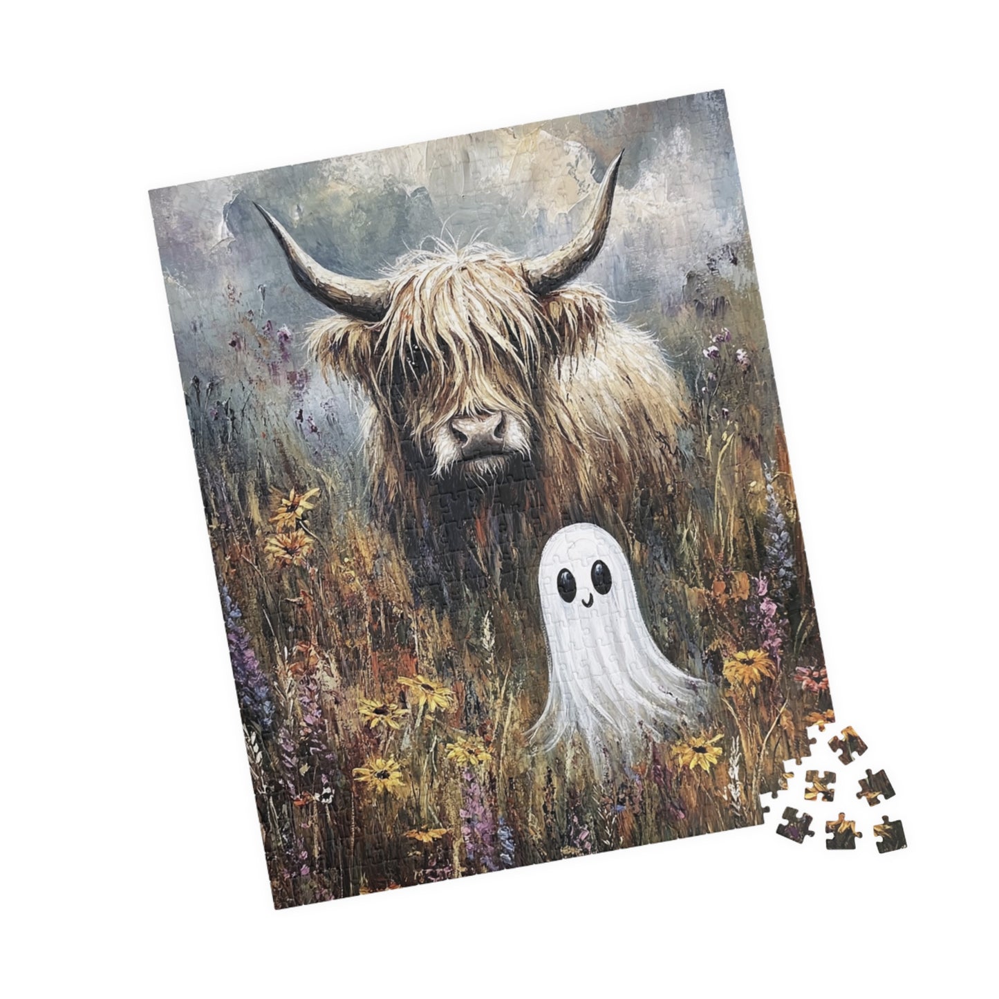 Halloween Highland Ghost Puzzle - 110/252/520/1014 Piece Jigsaw, Halloween Decor