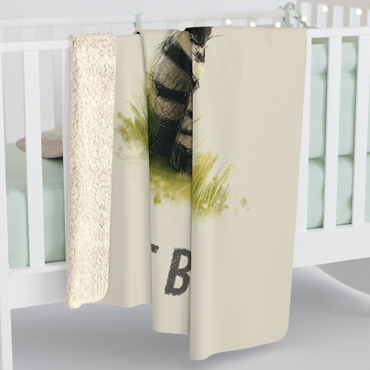Sherpa Fleece Blanket - Baby Zebra Illustration