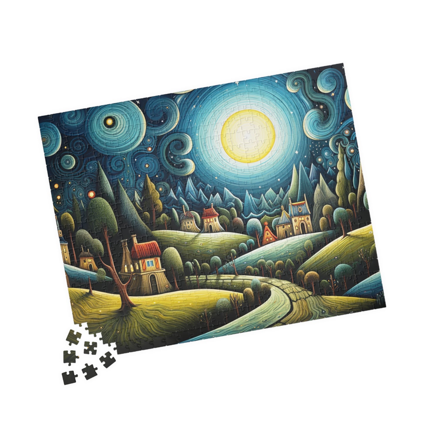 Starry Night Landscape Puzzle, 110-1014 Piece Jigsaw