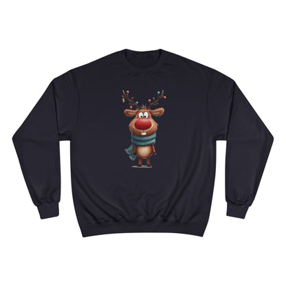 Reindeer Champion Sweatshirt, Cozy Holiday Apparel, Cute Christmas Gift