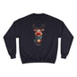 Reindeer Champion Sweatshirt, Cozy Holiday Apparel, Cute Christmas Gift