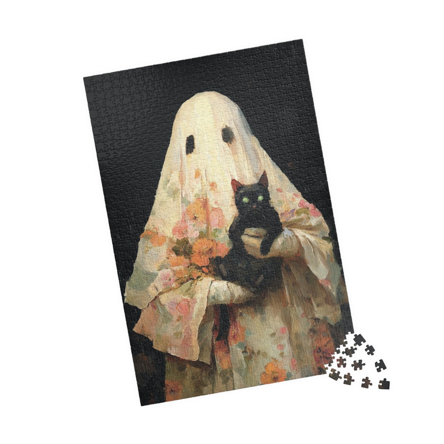 Spooky Cat Ghost Puzzle - 110, 252, 520, 1014-piece | Halloween Decor