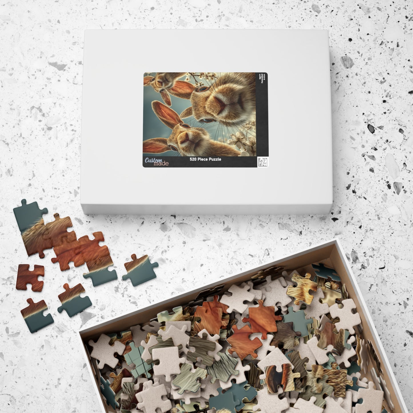 Bunny Selfie,Puzzle - Fun Family Activity, Perfect Gift for Kids, Nature Lovers, Easter, Spring Decor