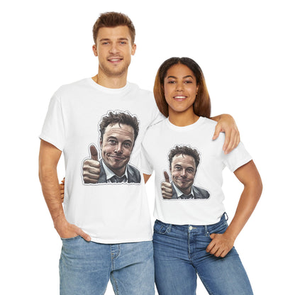 T-Shirt Elon Musk Thumbs Up Unisex Heavy Cotton Tee