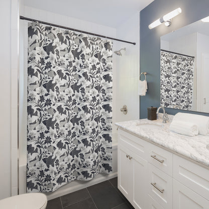 Elegant Floral Fish Shower Curtain - Stylish Bathroom Decor, Home Accessories, Unique Gifts, Nautical Theme, Modern Design