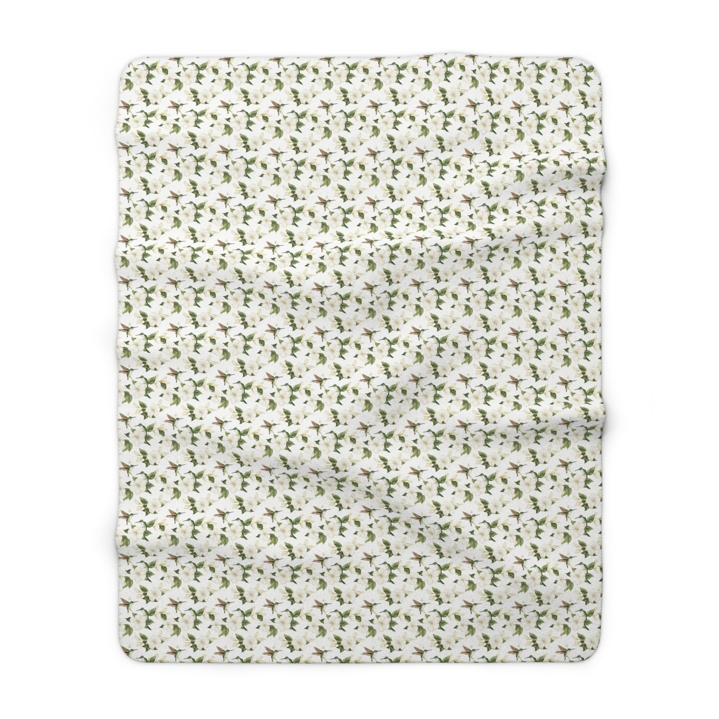 Sherpa Fleece Blanket - Garden Hummingbirds Wedding Throw