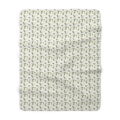 Sherpa Fleece Blanket - Garden Hummingbirds Wedding Throw