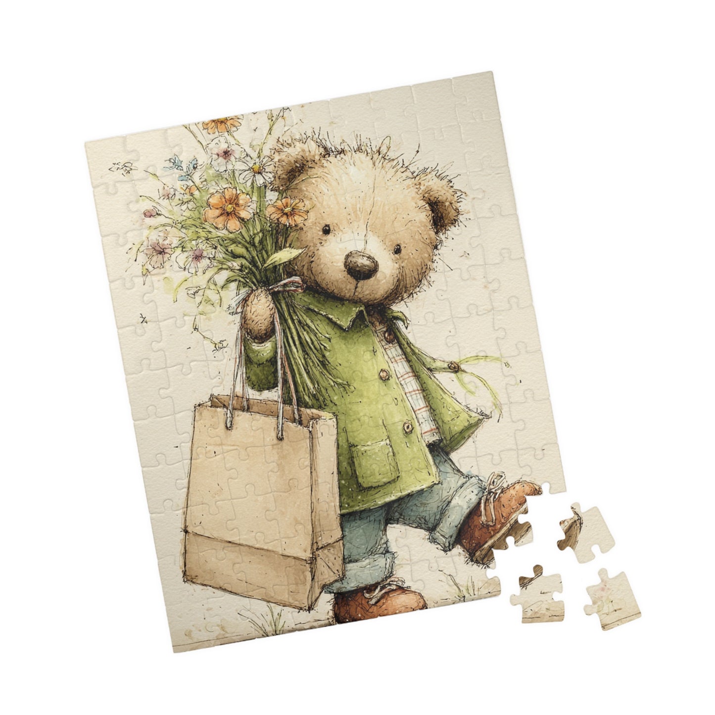 Adorable Bear Puzzle - 110 to 1014 Piece Options, Family Game Night, Gift for Kids, Cozy Home Decor, Relaxing Activity