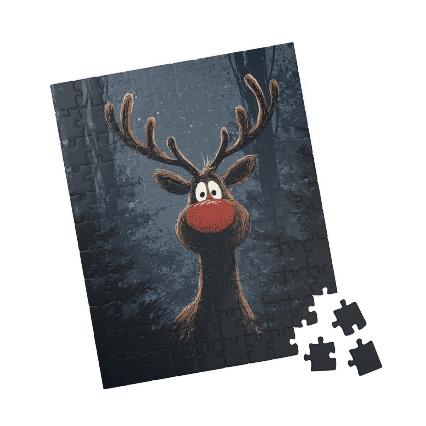 Christmas Reindeer Puzzle for Family Fun, Holiday Decor, Gift for Kids, Cozy Nights, 110-1014 Pieces