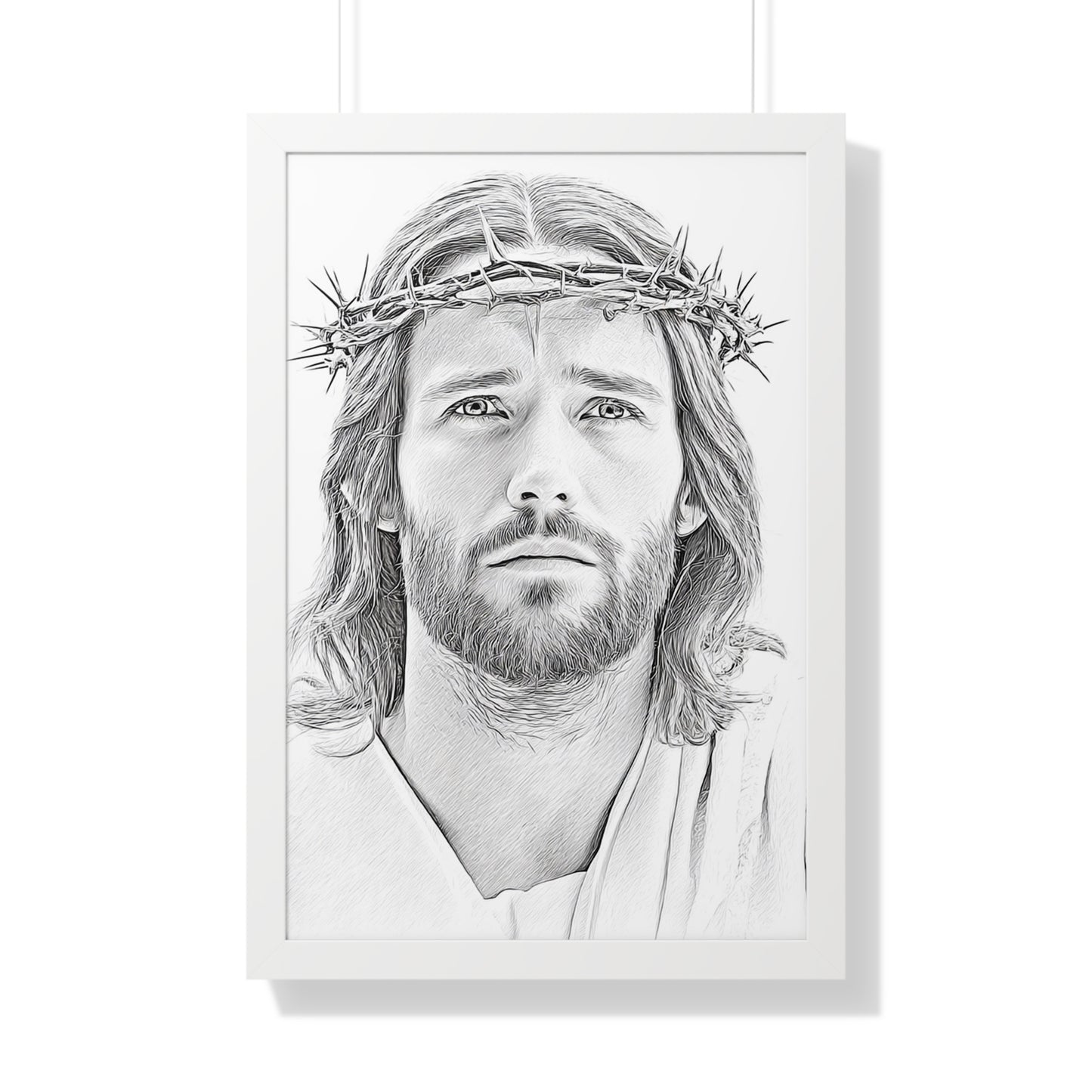 Framed Jesus Poster, Christian Art, Religious Decor, Inspirational Wall Art, Home Decoration, Gift for Faith
