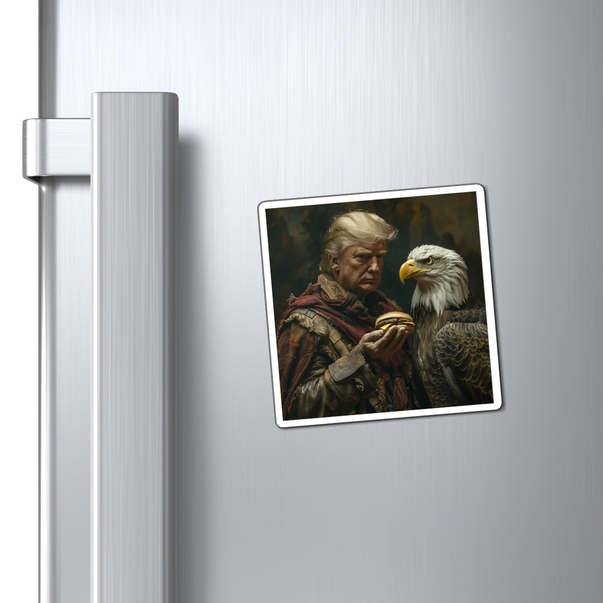 Magnet - Funny Trump Meme with Donald Trump and Eagle at McDonald’s