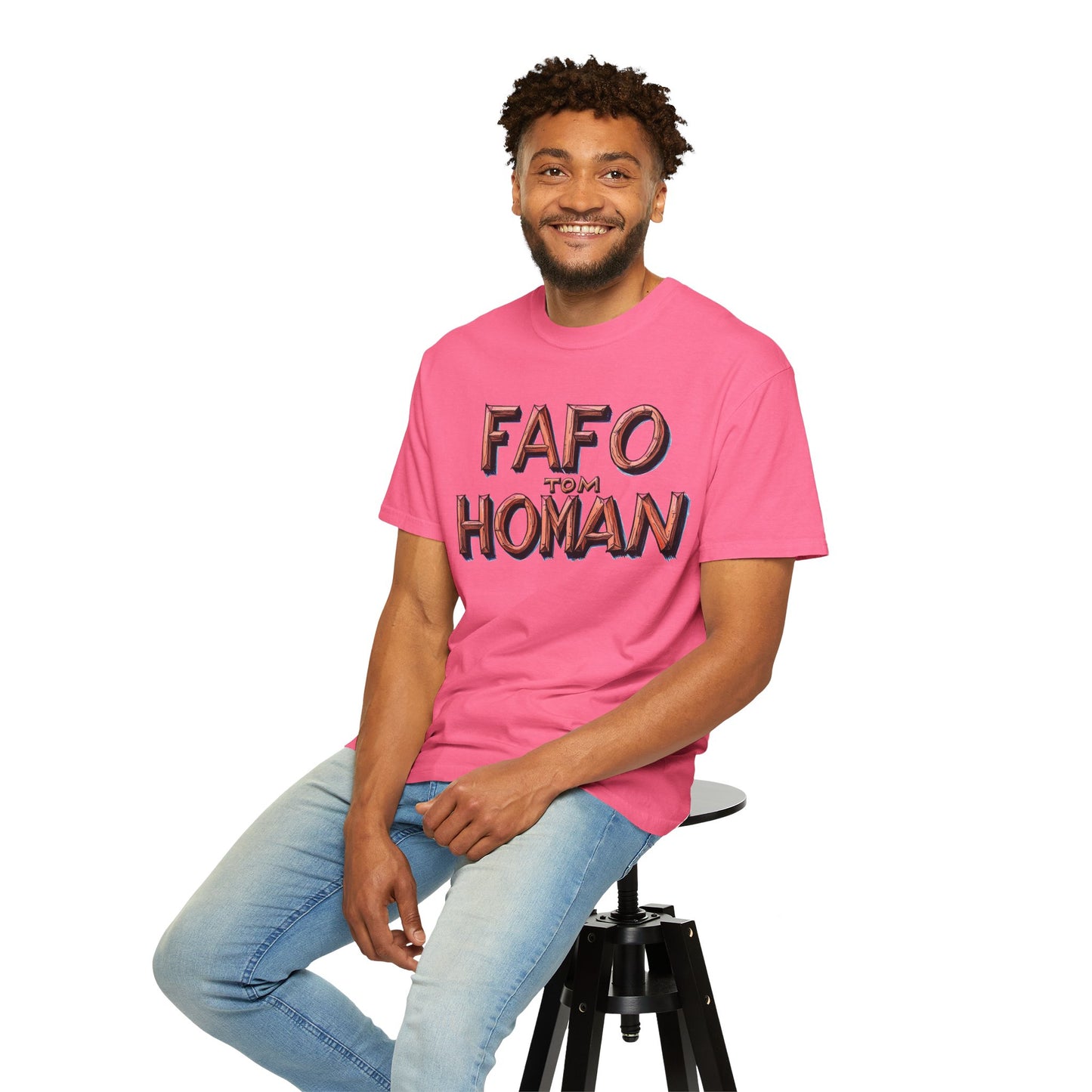 Unisex Garment-Dyed T-Shirt with 'FAFO TOM HOMAN' Graphic - Funny Gift for Friends,Humor Merch