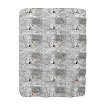 Line Art Bee Hives Sherpa Fleece Blanket, Winter Decor, Hygge Gift, Camping Essential, Gift for Him/Her