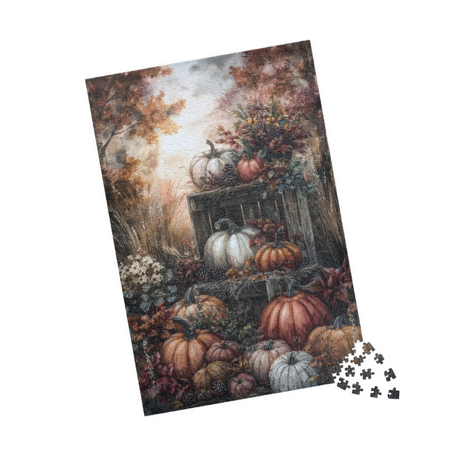 Fall Harvest Puzzle - 110, 252, 520, 1014-piece, Autumn Decor, Family Activity, Thanksgiving Gift, Cozy Indoor Fun