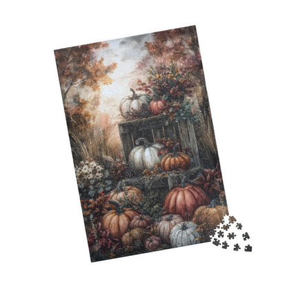 Fall Harvest Puzzle - 110, 252, 520, 1014-piece, Autumn Decor, Family Activity, Thanksgiving Gift, Cozy Indoor Fun