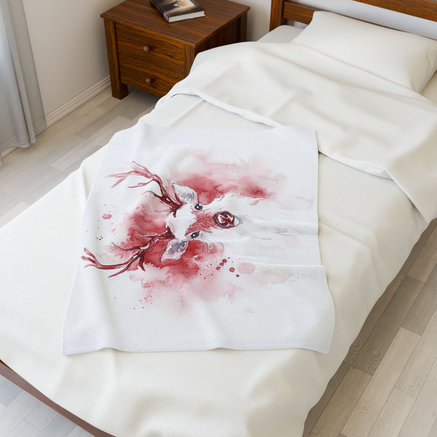 Cozy Deer Print Blanket for Warmth and Style, Christmas Gift, Home Decor, Holiday Throw, Indoor Comfort