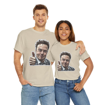 T-Shirt Elon Musk Thumbs Up Unisex Heavy Cotton Tee