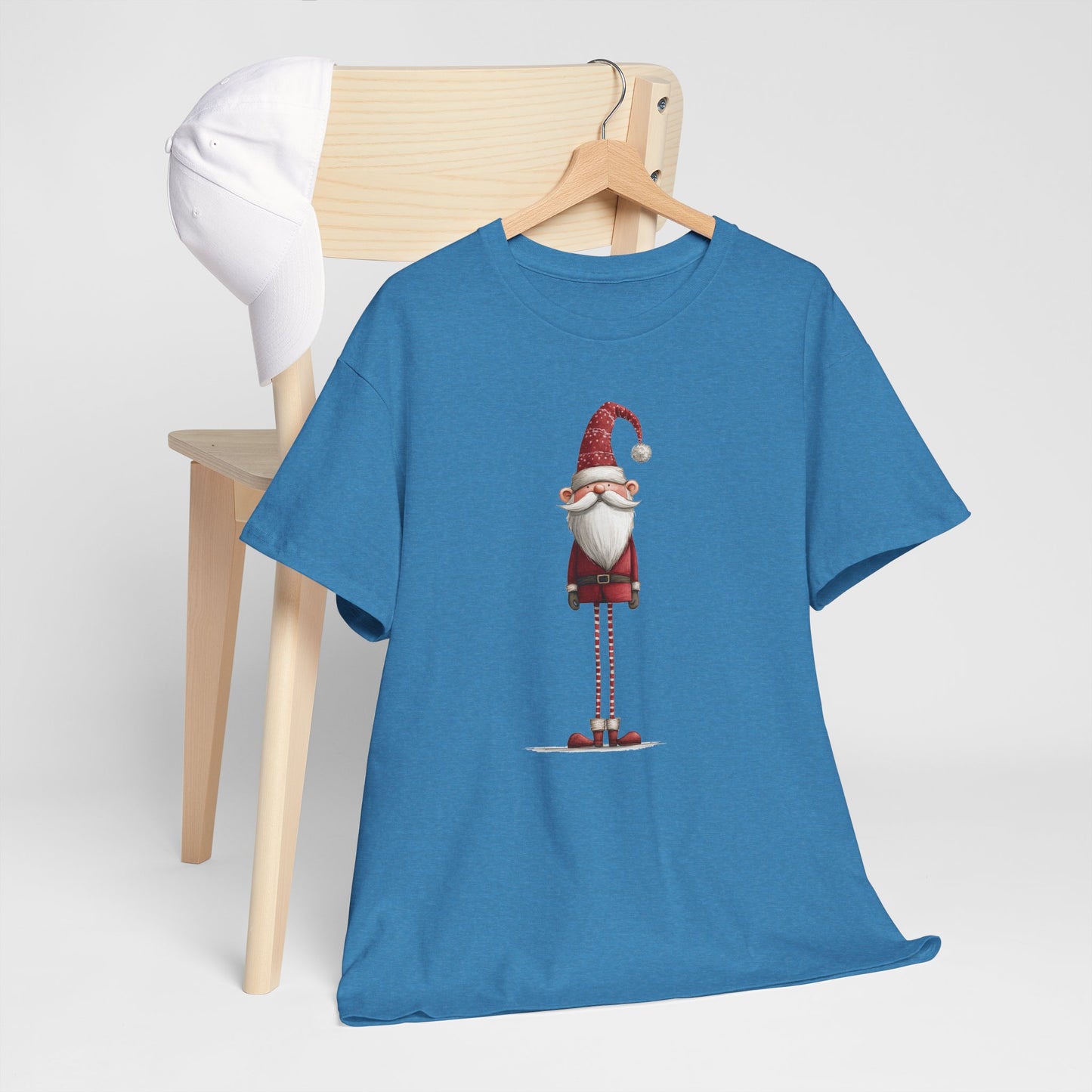 Skinny Legs Santa Character Unisex Heavy Cotton Tee, Christmas Shirt, Festive Apparel, Cute Santa Tee