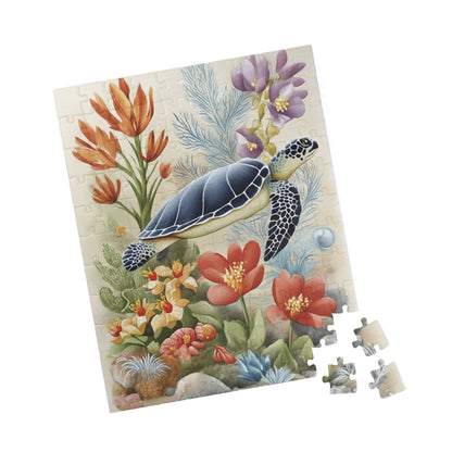 Turtle Puzzle | Nature Art Puzzle, Sea Turtle Decor, Eco-Friendly Family Activity, Gift for Ocean Lovers, Educational Fun